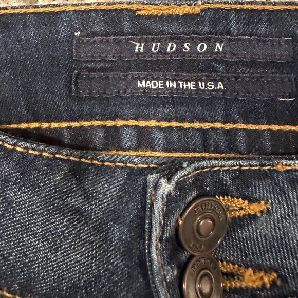 Hudson Jeans Flared Low Rise Denim Dark Wash Womens Size 27 - Picture 5 of 8